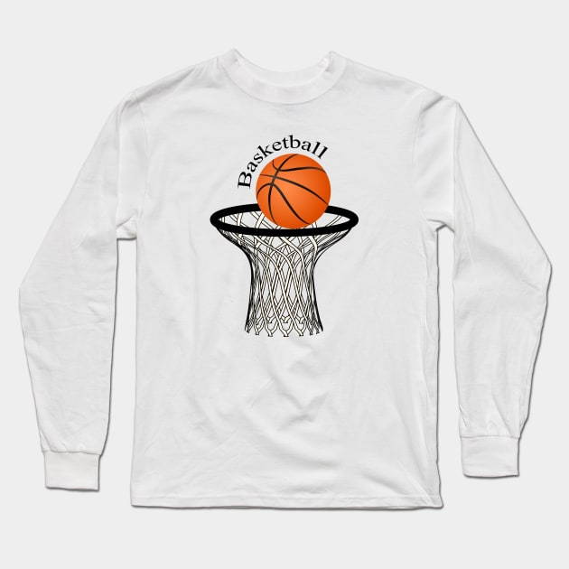 Basketball Long Sleeve T-Shirt by Designoholic